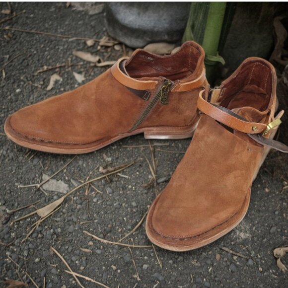 A.S. 98 Free People Felix Brown Suede Leather Belted Ankle Boot, Size 36 - Picture 2 of 7